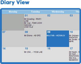 Keep an eye on your MOT reminder by using our unique Diary system